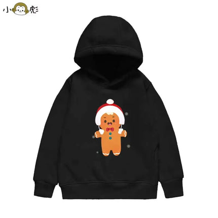Christmas Reindeer Bear Santa Claus Children Hooded Sweatshirt Boy Girl Autumn Winter Daily Outdoor Casual Loose Warm Sportswear