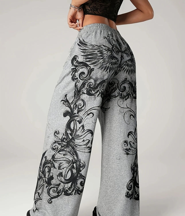 2026 Summer Fashion New Gothic Dark Punk Style 3D Printed Loose Outdoor Pants Street Harajuku Leisure Sports Loose Pants