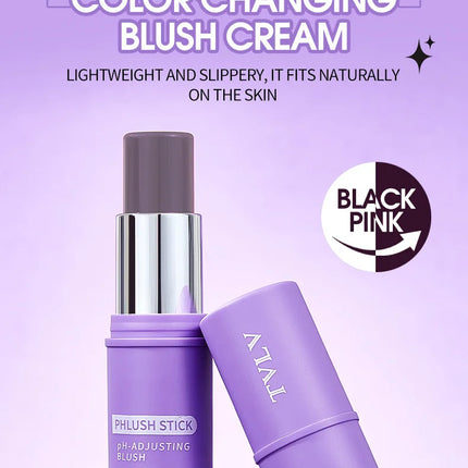 Colorchanging Blush and Lip Balm Dual Applicator Stick Keeps Makeup in Place, Provides Natural Temperature-changing Blush Effect