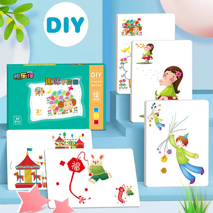 Children Finger Painting Set Baby Montessori Toys Creative DIY Toddler Finger Drawing Books Kids Learning Educational Toy Gifts