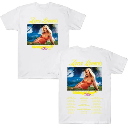 Zara Larsson Midnight Sun Global Tour Merch T-Shirt Men Women Album Poster Graphic Print Cotton Tees Neck Loose Oversized Tops