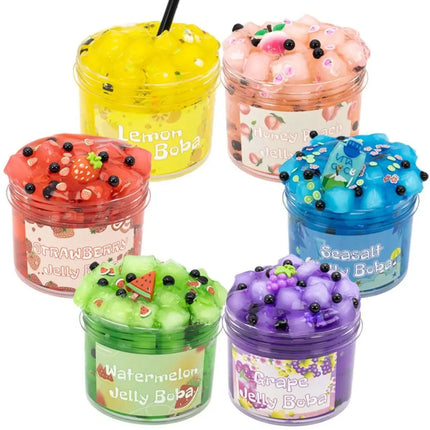 Soft 300ml/70ml Slime Kit Fruit Crunchy Non-Sticky Crystal Slime Glitter Stress Relief Clear Slime Party Favor Gifts