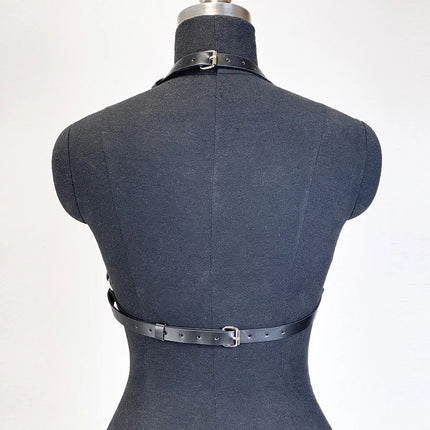 Women Fashion PU Leather Harness Belts Punk Street Style Erotic Chest Harness Gothic Fetish Adjustable Couple's Date Accessory