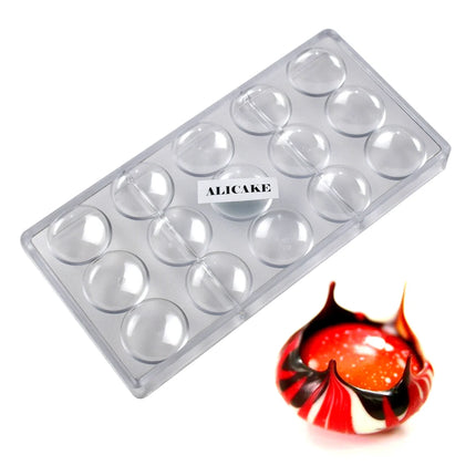 Chocolate Mold 15 Cavity Polycarbonate Chocolate Moulds Volcano Candy Bonbons Forms Confectionery Baking Tools φ1.58"xH0.24"