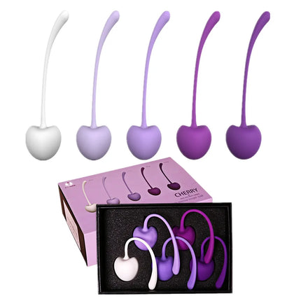 5PCS Sweet Cherry Vaginal Ball Sex Toys for Women Silicone Smart Geisha Kegel Ball Chinese Ben Wa Ball Vagina Tighten Exerciser