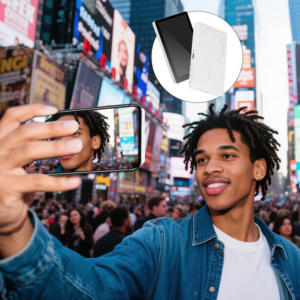 Wireless Magnetic Self Monitor Screen for Using Phone Rear Camera for Phone Selfie Mirroring Vlog Live Stream Video Recording