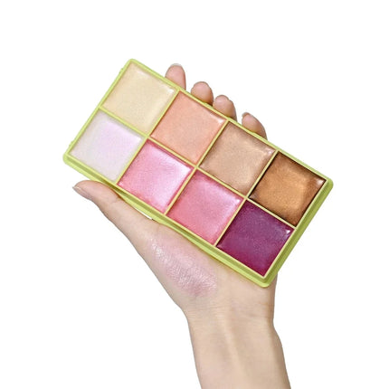  8-Color Eyebrow Cream Blush Curve Case Cream Cosmetics Palette Matte Shimmer Finishes Shadow Tones Long-Lasting Cosmetics