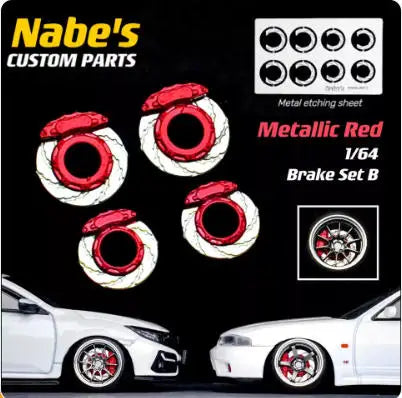 1/64 Chika Nabes Wheels or Brake Caliper 8.9mm 9.7mm 10.5mm Model Car Tires Rim Work S1 VSXX for 1:64 HW Tomy Mini GT Alloy Cars