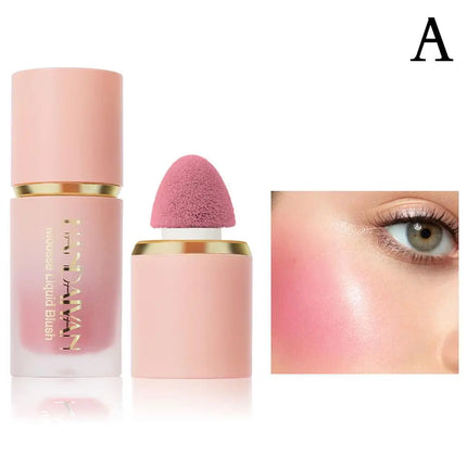 Matte Glitter Face Liquid Blusher Smooth Cheek Eye Mousse Blush Highlighter Stick Rouge Waterproof Contour Makeup