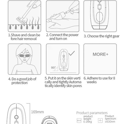 Portable IPL Laser Epilator 999999 Flashes - Painless, Permanent Hair Removal for Women’s Body and Bikini Line