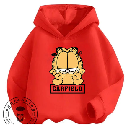 Kids Garfield Street Casual Hoodie Boys Girls Autumn Winter Cute Kawaii Fashion Cartoon Outdoor Tops 3 14 Years