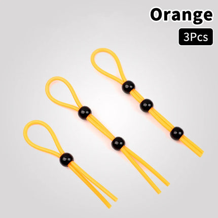Adjustable Colorful Ejaculation Delay Erection Rings Rope Binding Ball Stretcher Sperm Penis Ring Male Lock Rope Adult Sex Toys