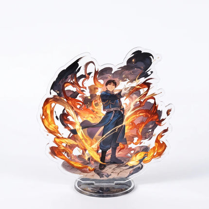 Fullmetal Alchemist 15cm Acrylic Stand Keychain Edward Elric Roy Mustang Double Sided HD Desk Decor Fan Gift