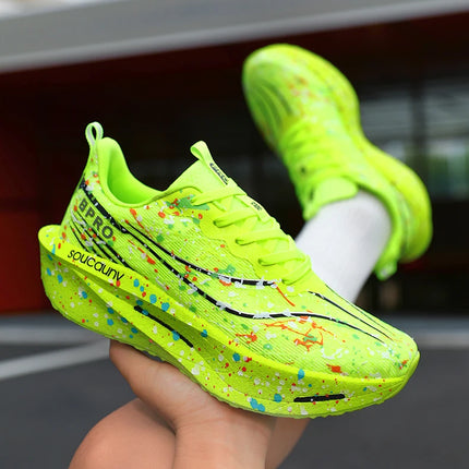 Marathon Carbon Plate Air Cushion Men Sports Running Shoes Breathable Lightweight Women's Comfortable Athletic Nonskid Sneakers