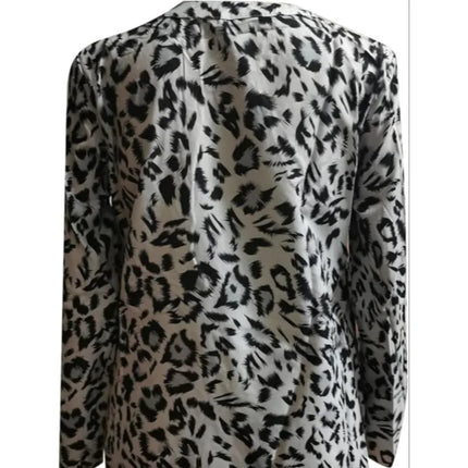 Plus Size New Women's Leopard Print Blouse Stylish Casual Shirt Single-Breasted Women's Tops