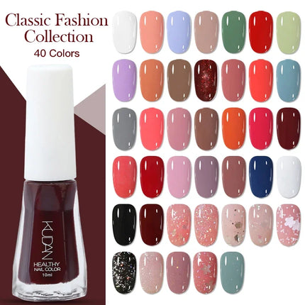 KUDAN 10ml Glass Bottle Colorful Nail Polish for Nails Pink Purple Blue Neon Fashion Polish Nail Art Varnish Summer Spring