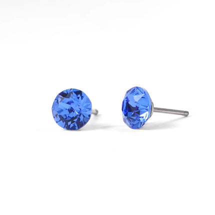 (Wholesale) Stainless Steel Stud Earrings Genuine Crystals from Austria for Women Girls Wedding Party Jewelry 4/6/8mm