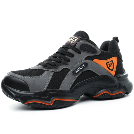 Steel Toe Safety Shoes Men, Anti-Puncture Anti-Smash Non Slip Industrial Work Boots Lightweight Breathable Protective Shoes