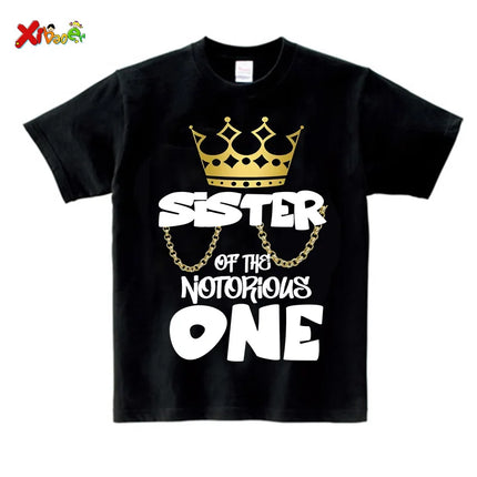 Notorious One Shirt Birthday Boy Shirt for Kids Family Matching Outfits Party Shirts Custom Name Girl Toddler Baby Familia Shirt