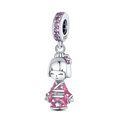 925 Sterling Silver Charms Mother Girl Boy Family Life Pendant Beads Fit Original Bracelet Necklace Diy Charm Women's Party Gift