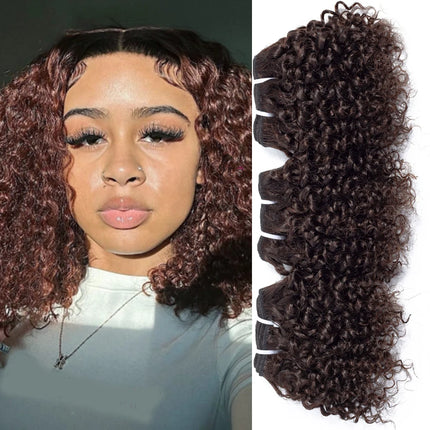 Code Calla Bouncy Curly Hair Bundles Double Draw Indian 6inch Short Cut Remy Human Hair Extensions Natural Black Brown Color