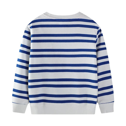 Jumping Meters 2-7T 2025 Design Striped Boys Sweatshirts Truck Car Embroidery Hooded Shirts Kids Clothes Long Sleeve Autumn Tops