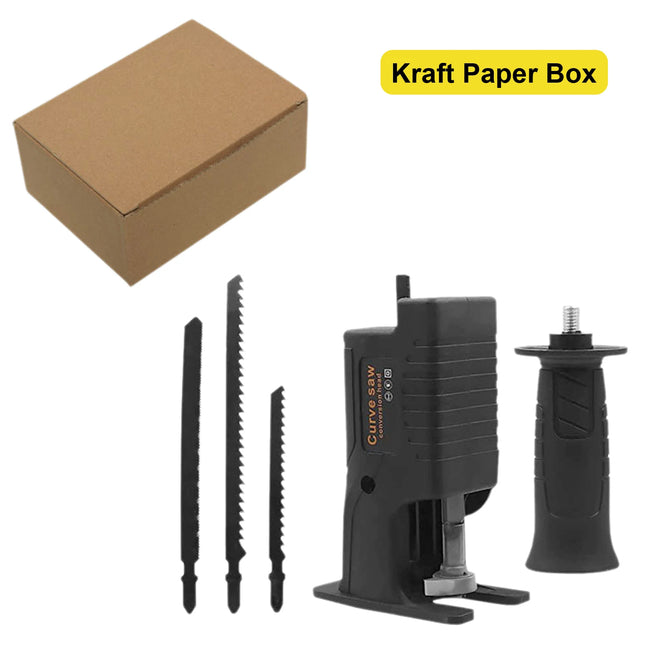 Electric Drill to Chainsaw Converter Kit Portable Saw Attachment for Wood Metal Plastic Cutting Power Tool Adapter