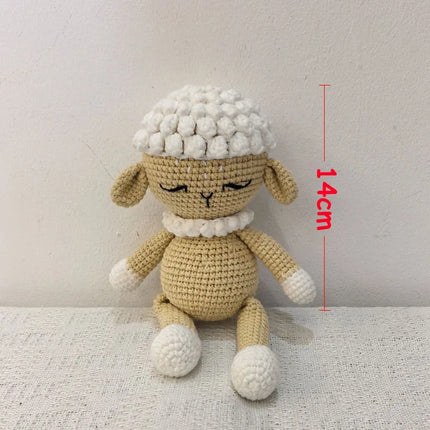 1 Set DIY Crochet Giraffe Baby Teether Newborn Lamb Rattle Toy Wooden Molar Teething Ring Pacifier Clips Chain Set Baby Stuff