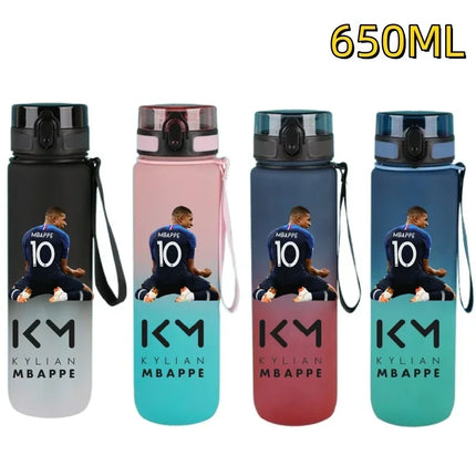 650ml Football Star Water Cup Ronaldo Portable Outdoor Large Capacity Sports Fitness Flip Cover Drinking Bottle Fans Gifts