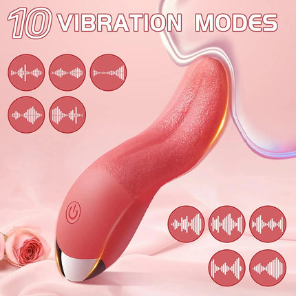 10 Speeds Heating Realistic Licking Tongue Vibrators for Women  Nipples Clitoral Stimulation Sex Toys for Adult Female Couples