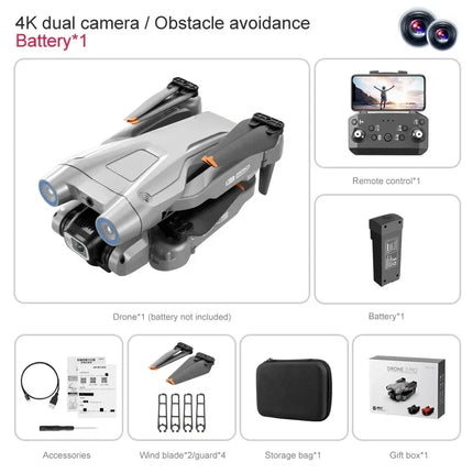 NEW i3 Pro Foldable Quadcopter Drone: 4K HD Dual Camera, Optical Flow, RC Toy with Gifts
