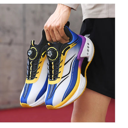 Family carbon plate running shoes for Boys Big Boys Student rotating button Technology TPU+ Popcorn high pop sneakers for girls