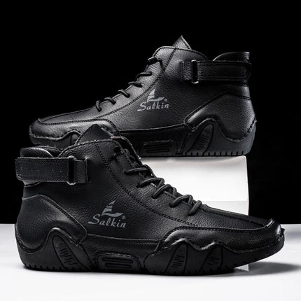 New Handmade Men Boots Design Sneakers Man Outdoor Casual Leather Men Sneakers Ankle Boots Trekking Fall Breathable Hot Sale