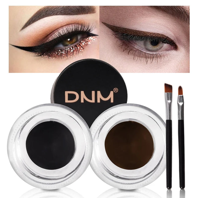 [TE1] 2Pcs Eyebrow Enhancers Makeup Waterproof 3D Natural Eye Brow Pomade Eyebrow Gel Caramel Brown Professional Makeup