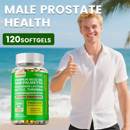 Prostate Support for Adult Men - Reduce Toilet Trips, Improve Sleep, Bladder Control, Relieve Hair Loss, Promote Hair Growth