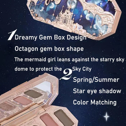 Flower Knows Moonlight Mermaid Eyeshadow Palette 8-Color Matte Shimmer Glitter Eye Makeup Cosmetics Women Beauty Eye Shadow