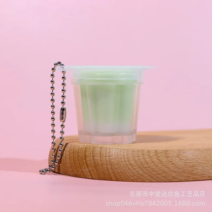 jelly Macaron pudding keychain Knead the stress-relieving jelly pendant to make it soft and simulate the snack bag pendant