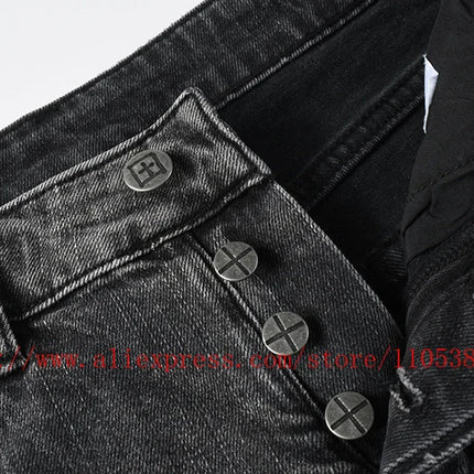 Latest Style Men's Grey Vintage Washed Denim Shorts Distressed Ripped Stitch Detail Slim Fit Casual Shorts Streetwear Bottoms