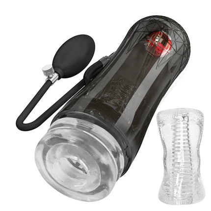 Hand Suction Male Masturbator Penis Pump Vibrators Artificial Vaginal Real Pussy for Men Cock Exerciser Glans Sucking Sex Toy 18