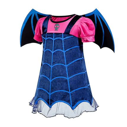 Vampirina Cosplay Dress Girl Kids Princess Charms Dress Up Christmas Vampire Halloween Costume Children Carnival Party