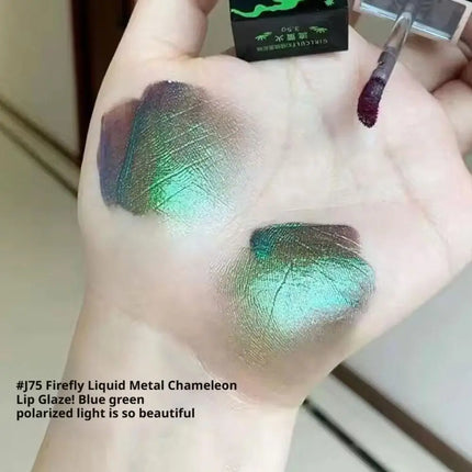 Girlcult Black Shimmer Lipgloss Pearlescent Chameleon Glitter Lip Tint Lip-Plumping High Shine Moisturizing Lipstick 3.5g