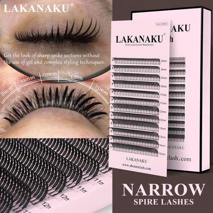 LAKANAKU Pointed Spikes Fibras Tecnologicas Pestañas sharp spike flexible light Lashes
