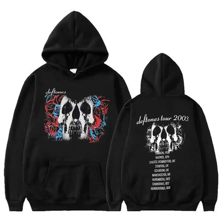 New Deftones Fashion Prevalent Print Hooded Men Women Plus Size Hoodies Retro Punk Sweatshirt Unisex Personality Streetwear