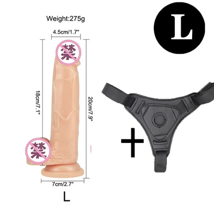Strapon Dildo for Women Suction Cup Realistic Strap-On Dildo Huge Penis Belt Sexual Harness Strap On Anal Sex Toy for Lesbian
