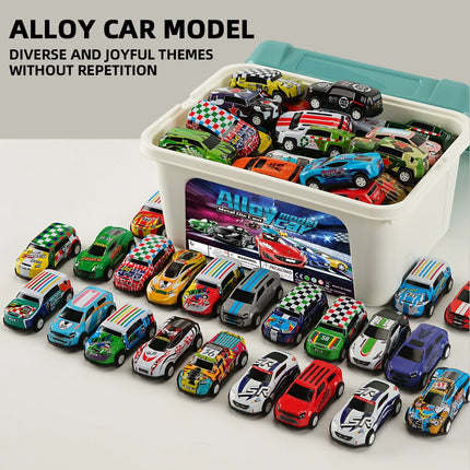 Children's Toy Car Set, Includes Metal Cars with Pull-Back Function and Storage Box, 20/30/50Pcs Small Cars in Random Colors, Perfect Birthday Gift for Boys and Girls Aged 3 and Above