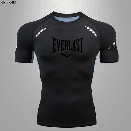 Men's Fit T-shirt Heat Dissipation Tight Fitting Skin-Friendly Athletic Compression Fitness Tee Ultra Thin Quick-drying GYM Tops
