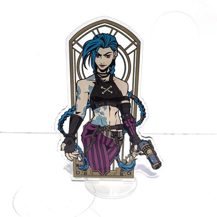Hot League of Legends Arcane Game Peripherals Acrylic Stand Aso the King of Man the Sword Saint Desktop Display 15CM Collection