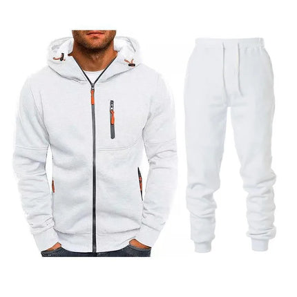 Men's 2 Piece Tracksuit Set Zip Up Hoodie & Joggers Running Sportswear Outdoor Training Suit Casual Fleece Sweatsuit