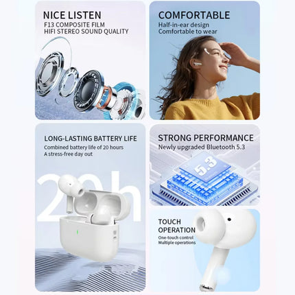 UEESFIT A5 Wireless Bluetooth Earphone TWS Music Headphones Sports Gaming Headset HD Mic With Touch Control Earbuds For Phone