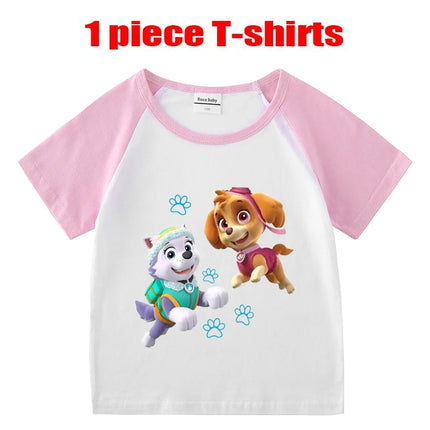 Child T-Shirt for Boys Girls Kids Shirts Baby Short Sleeve PAW Patrol Print T-Shirt Toddler Cotton Cartoon Tee Tops Clothing